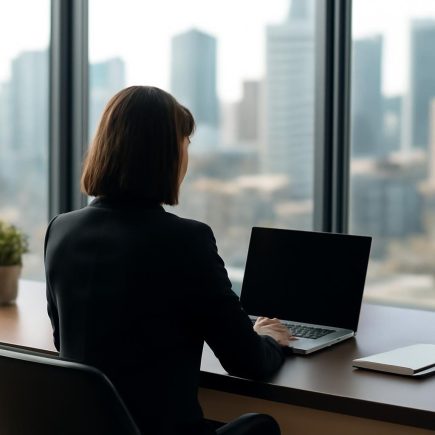 bureau-moderne-vue-ville-ordinateur