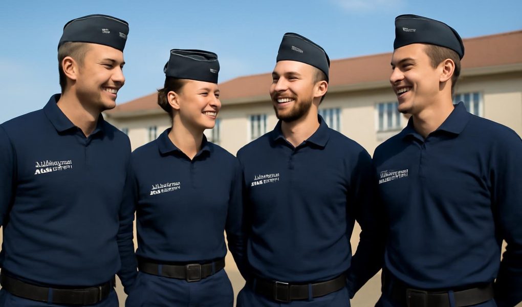 gendarmes-uniformes-caserne-ciel-bleu