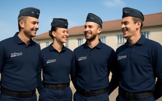 gendarmes-uniformes-caserne-ciel-bleu