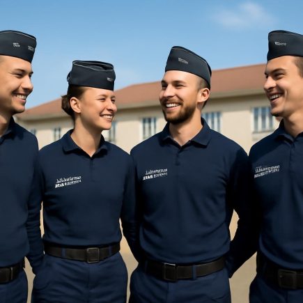 gendarmes-uniformes-caserne-ciel-bleu