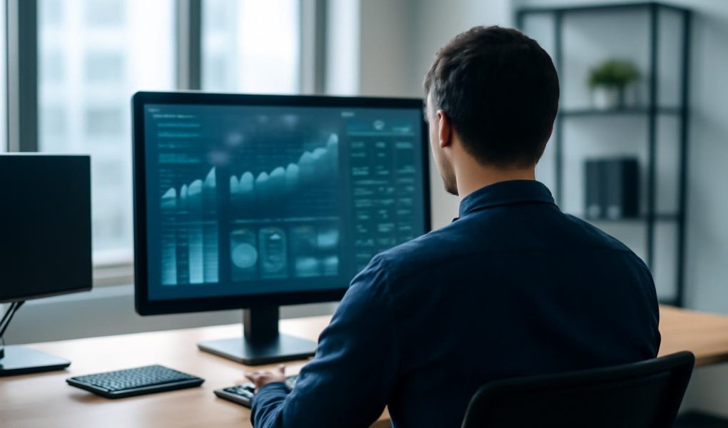 bureau-moderne-personne-tableau-techno