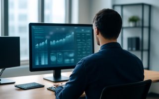 bureau-moderne-personne-tableau-techno