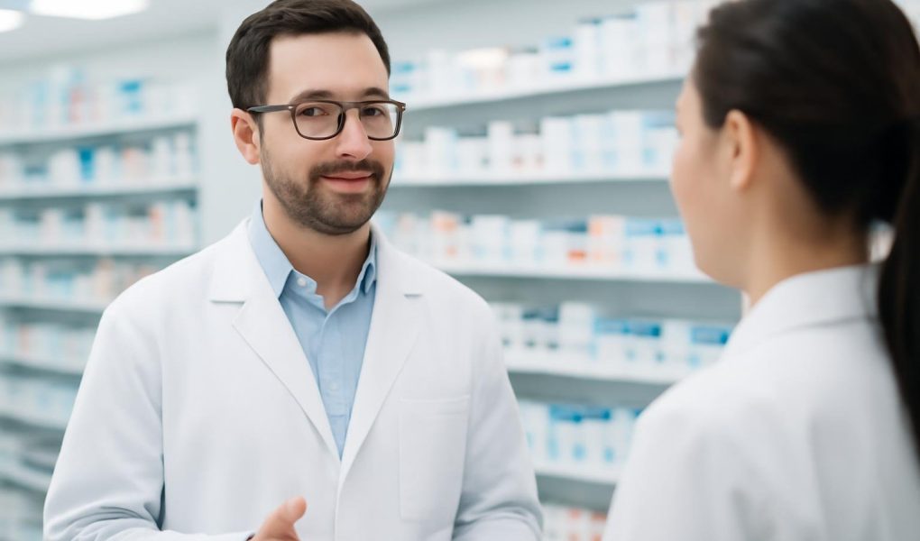 pharmacien-discussion-etageres-medicaments