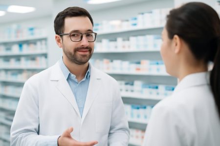 pharmacien-discussion-etageres-medicaments