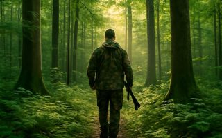 garde-chasse-camouflage-foret-verdoyante