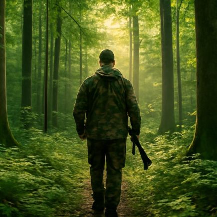 garde-chasse-camouflage-foret-verdoyante
