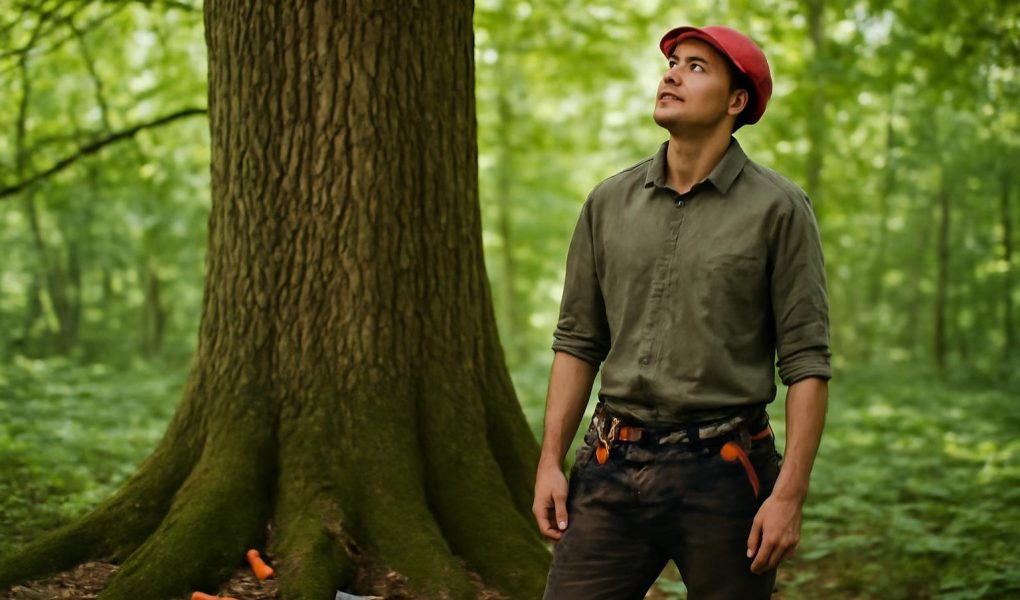 jeune-elagueur-arbre-foret-dense