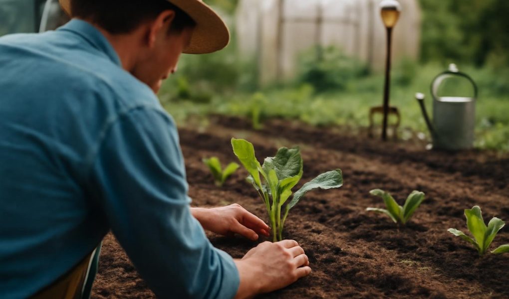 jardinier-dos-plants-legumes-serre