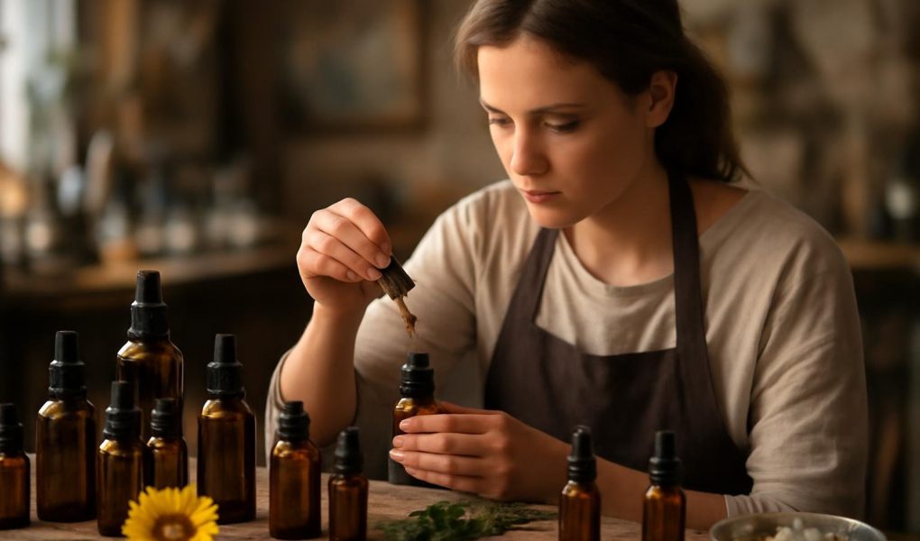 personne-atelier-huiles-essentielles-fleurs