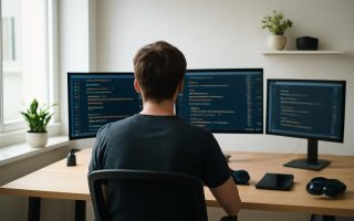 personne-bureau-ecrans-code