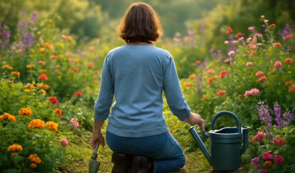 personne-jardin-outils-fleurs-lumineux