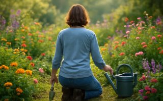 personne-jardin-outils-fleurs-lumineux
